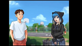 Summertime saga, big tits, college girl