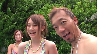 Asian girls want some hot stuff outdoors