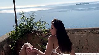 Hungry brunette solo masturbation