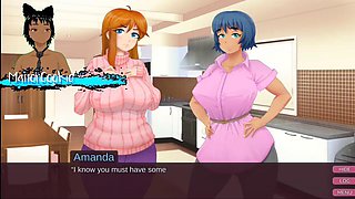 Milfs - Amanda came to visit and Marisa wants to give a hand job and kiss