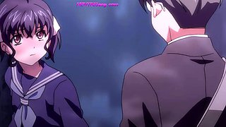Public park anime slut drops panties for wet pussy play