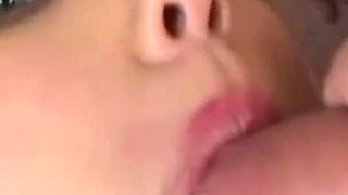 Stripping Fills the Blonde with an Urge to Have a Blowbang and to Swallow Loads