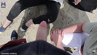 French Vlog Bisexual Beach Outdoor Blowjob Sucking and Stroking with No Shame