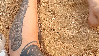 Look at My Toes in Crocs on the Beach