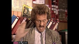 Hot Secretary Gives Under Desk Blowjob - Vintage Office Sex