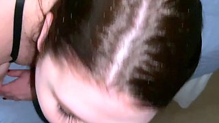 Big tit brunette MILF sucks and tit fucks a big cock