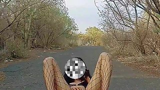 Rubidoll Butt sex lovemaking with a black stiffy outdoors