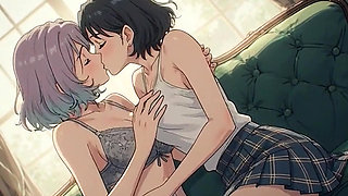 AI Generated Cartoon content, Uncensored video of 18 Year old Anime Girl, Kissing Orgasm of Mature Women