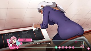 Oral action in a manga visual novel featuring big boobs and tons of fun