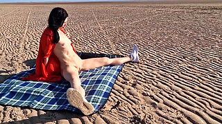 Naked Exhibicionist on Beach