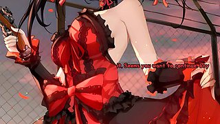 Kurumi, edging handjob, anime joi