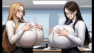 Boobs Office Lesbians, Ai Animation