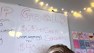Lucky is a hot blonde teen who has big boobs and