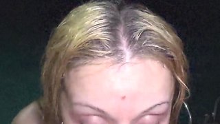 Late Night Beach Quick Blowjob and Big Facial