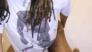 Ebony Femboy Tavaius Young Gargling BIG BLACK COCK Fuck stick And Arse Buttplug