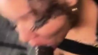 Big cock EXGF interracial busty geek coed blowjob