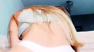 Meaty fake penis rodeo poking my taut hole! Super