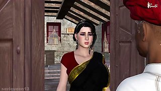 Desi Bhabhi Savita Fucked Hard by Landlord for Rent in Front of Husband