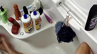 PAWG MILF Toys Pussy in the Shower