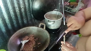 Stripping Mother-in-law Who Is Cooking
