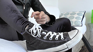 Vacuum Dusty Sneakers and Then Cum on Them! POV, JOI, Lady Victoria Valente