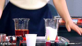 Horny Schoolgirl Kylie Quinn Cums on the Science Teacher's Desk