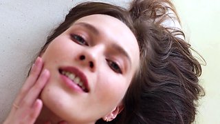 Czech natural talent reveals her pussy