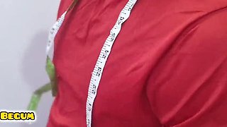 Bhabhi's Big Tits Measured Rough By Tailor In Doggystyle Fuck