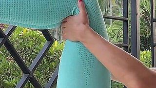 Breath Practice and Express Stretch on Outdoor Balcony