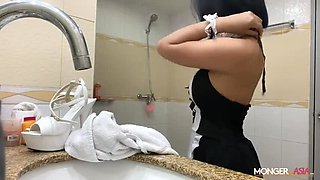 Busty Asian Maid Fucks Hard with 9 Inch Cock - Juicy Pussy Action