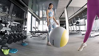 After gym Asian threesome