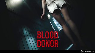 Mila Offers Her Neck To Blonde Vampire Sexy Gothic Lesbian Domination With Red Bites - Matty Mila, Nancy Blonde And Nancy A