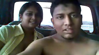 Kinky Indian couple fucking inside the car