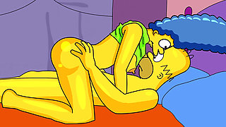 Marge Simpson wants to ride Homer - The Simpsons cartoon parody