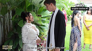 Martix's Wedding Chapter IV - Mariana has fucky-fucky with the priest in a douche after getting married