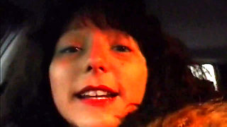 Horny MILF Stuffing Huge Dildo in Highway Adventure