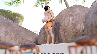 18 Years Old Stepsister Sucking My Huge Cock And Giving Me Deepthroat Blowjob On The Beach