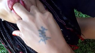 Close up BJ cumshot