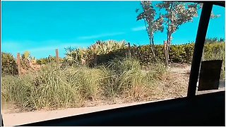 Isizzu Is Shy & Horny With Her Step Brother In The Car On A Public Street