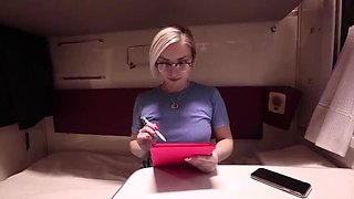 Hot Bitch on Train Gets Hard Fuck with Big Dick - Blonde Amateur with Big Ass