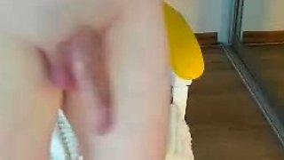 Big Tits Tranny Jerking her Big Hard Cock