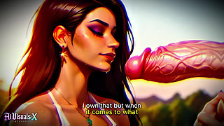 (4k) Ai 3D Animated Porn - Latina Baddie Worships Big White Cock (interracial Asmr) - Ai Visuals X