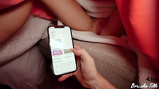 Sneaky Stepbro Hides in My Snuggie & Airplays Porn on Tv