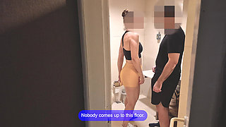 Gym Bathroom Surprise - She Got Caught with Ass Out & Took My Load