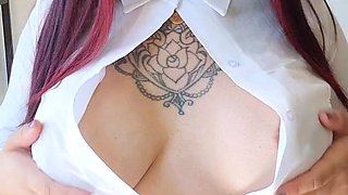 Big boobs milf masturbates with her dildo