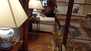 Beautiful Blonde Mature Wife Enjoys Sex in Stockings