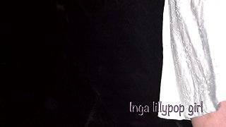 Teenager Plays in the Garden Without Panties