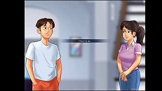 Schoolgirl enjoys steamy gaming session with her busty milf landlady