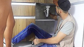 Beautiful Plumber Comes To My House To Fix My Sink, I Seduce Plumber!