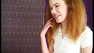 Lusty College Girl with Small Tits and Flaming Auburn Hair Anne Howe Enjoys Hard Cock Cock Drilling